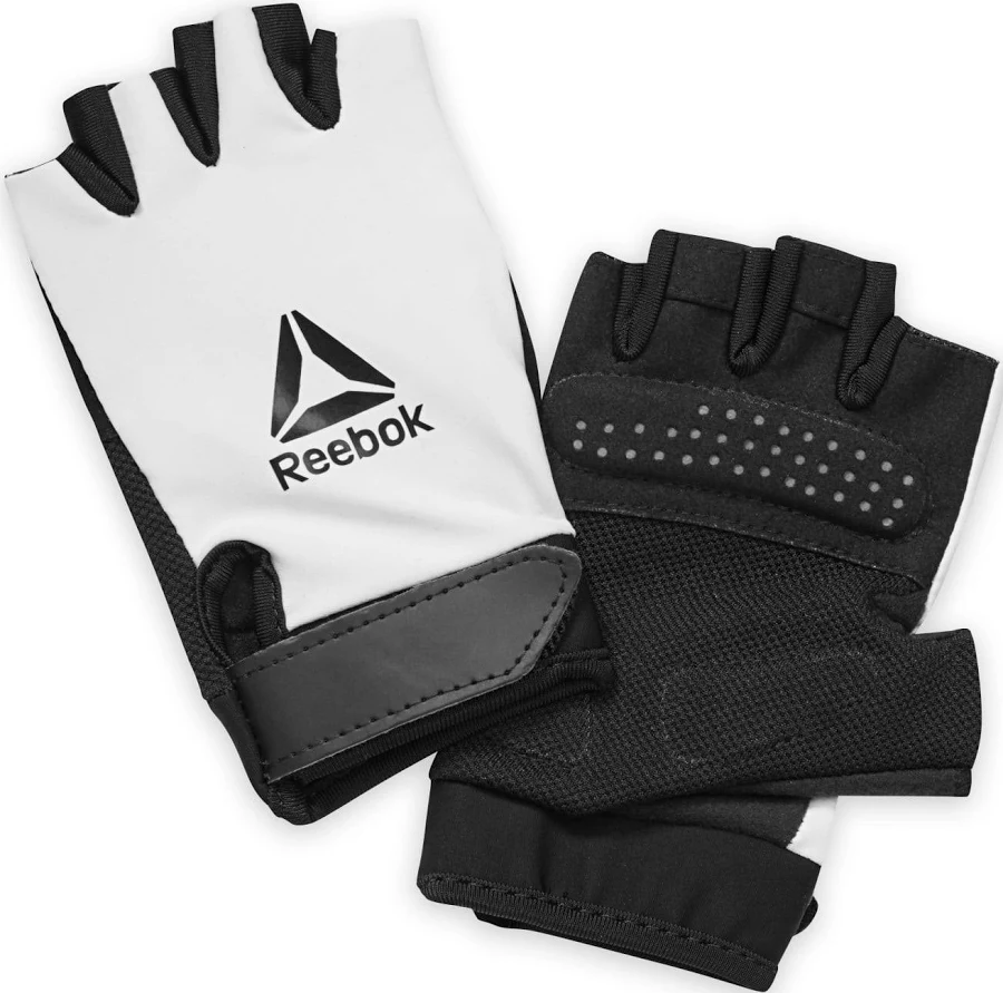 Reebok Essential Fitness Gloves for Weightlifting - S/M, White